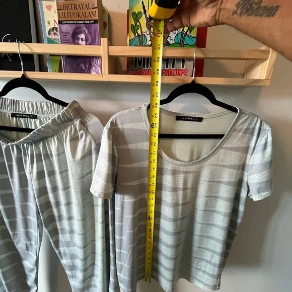 Manaola Gray Striped Pants and Top Set - Picture 9 of 12